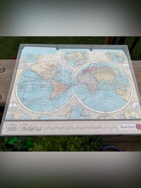 NWT Punch Studio Vintage Old World Map Decorative File Folders Set of 10